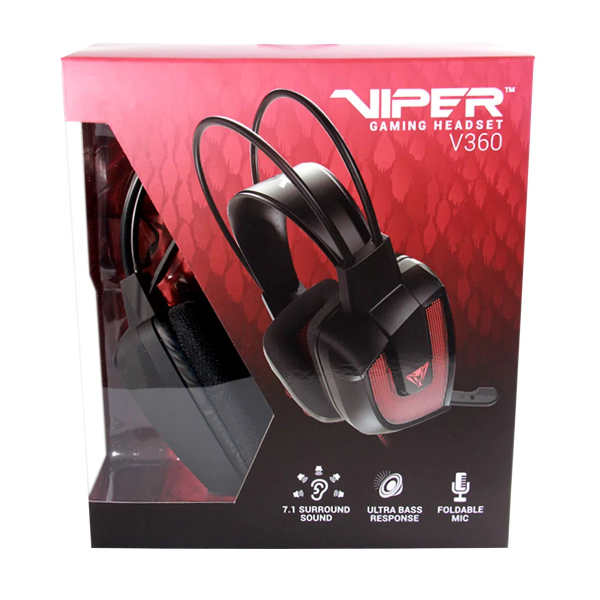 Patriot Memory PV3607UMLK Viper V360 High Definition 7.1 Virtual Surround Gaming Headset
