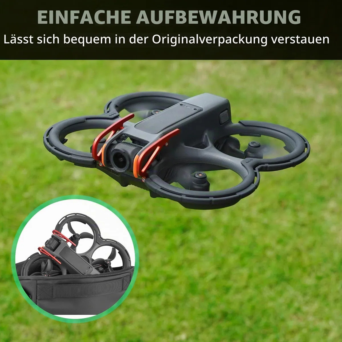 BRDRC Avatar 2 Propellerschutz für DJI Avata 2, Bumper Guard Schutzhülle Protective Bumper Anti-Collision Shockproof Prop Protector für DJI Avata 2 Fly More Combo Drohne Zubehör - Orange