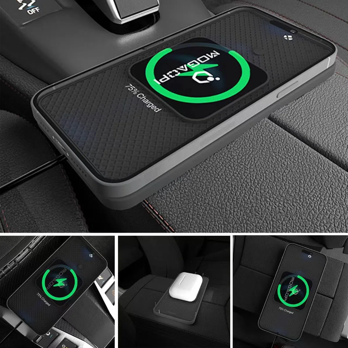 Magnetisches kabelloses Kfz Ladegerät, 15W Induktive Ladestation Auto Wireless Charger für MagSafe Auto Ladegerät Pad iPhone 16/16 Plus/16 Pro Max/15/14 /13/12 (30 cm Kabel)
