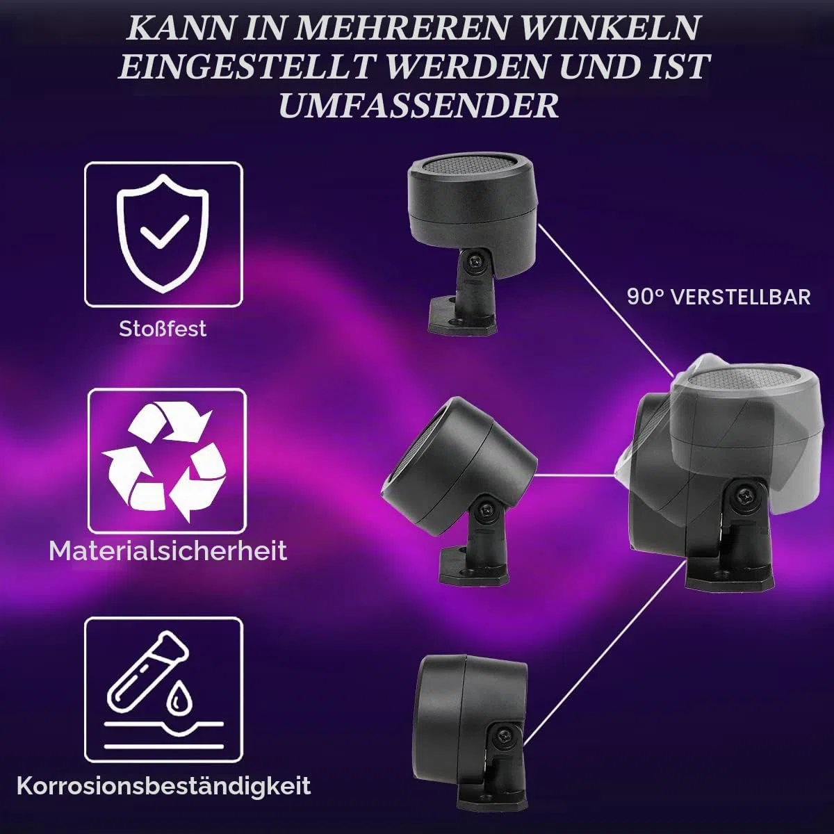 FERCAISH 4 Stück 500 W Autolautsprecher, TP-006A Hochleistungs-Stereo-Auto-Hochtöner, vertikale, runde, einfach zu installierende Lautsprecher für die Oberflächenmontage auf Auto, LKW und Boot (4p)
