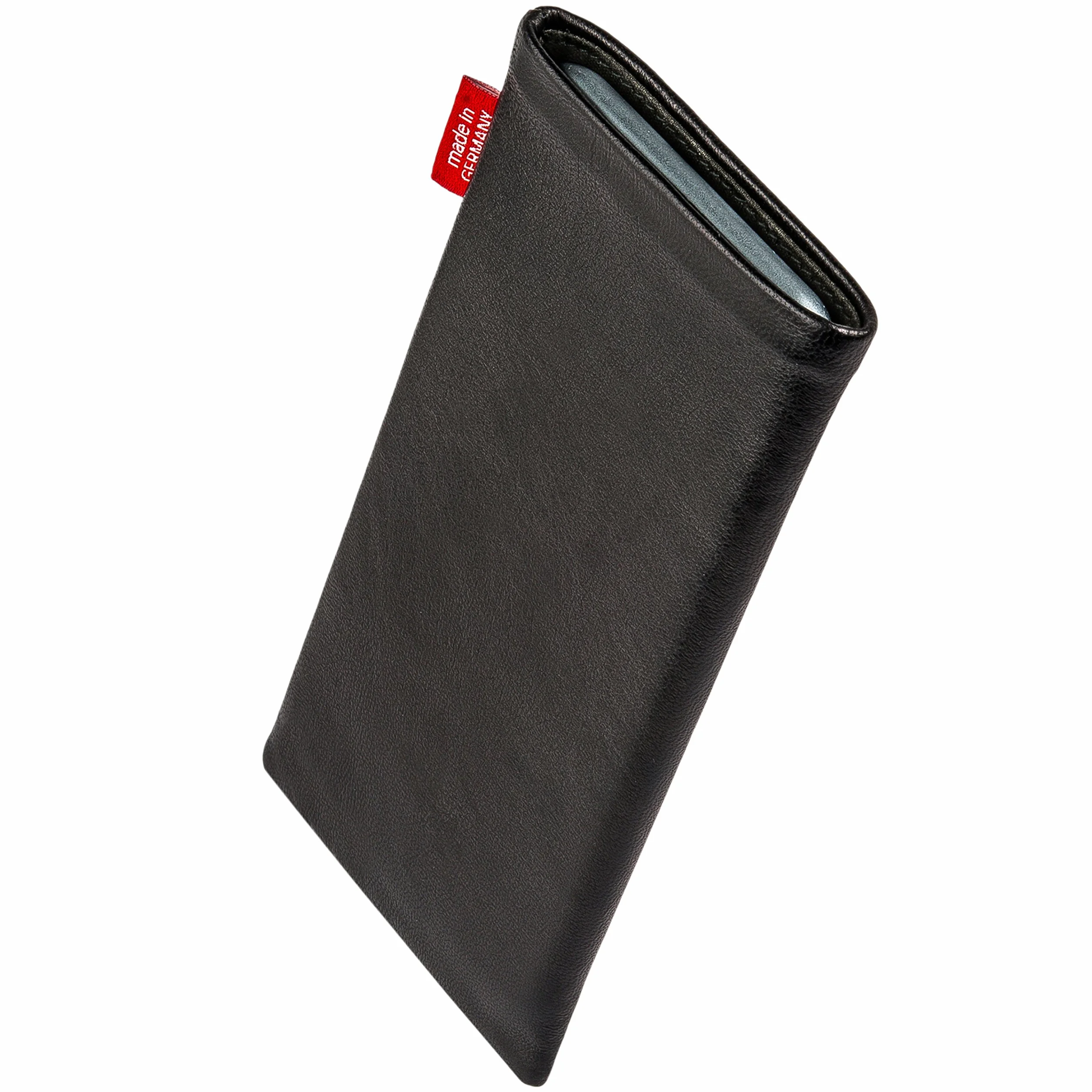fitBAG Beat Schwarz Handytasche für Apple iPhone Air / 17 Air Tasche aus Echtleder Nappa mit Microfaserinnenfutter | Hülle mit Reinigungsfunktion | Made in Germany
