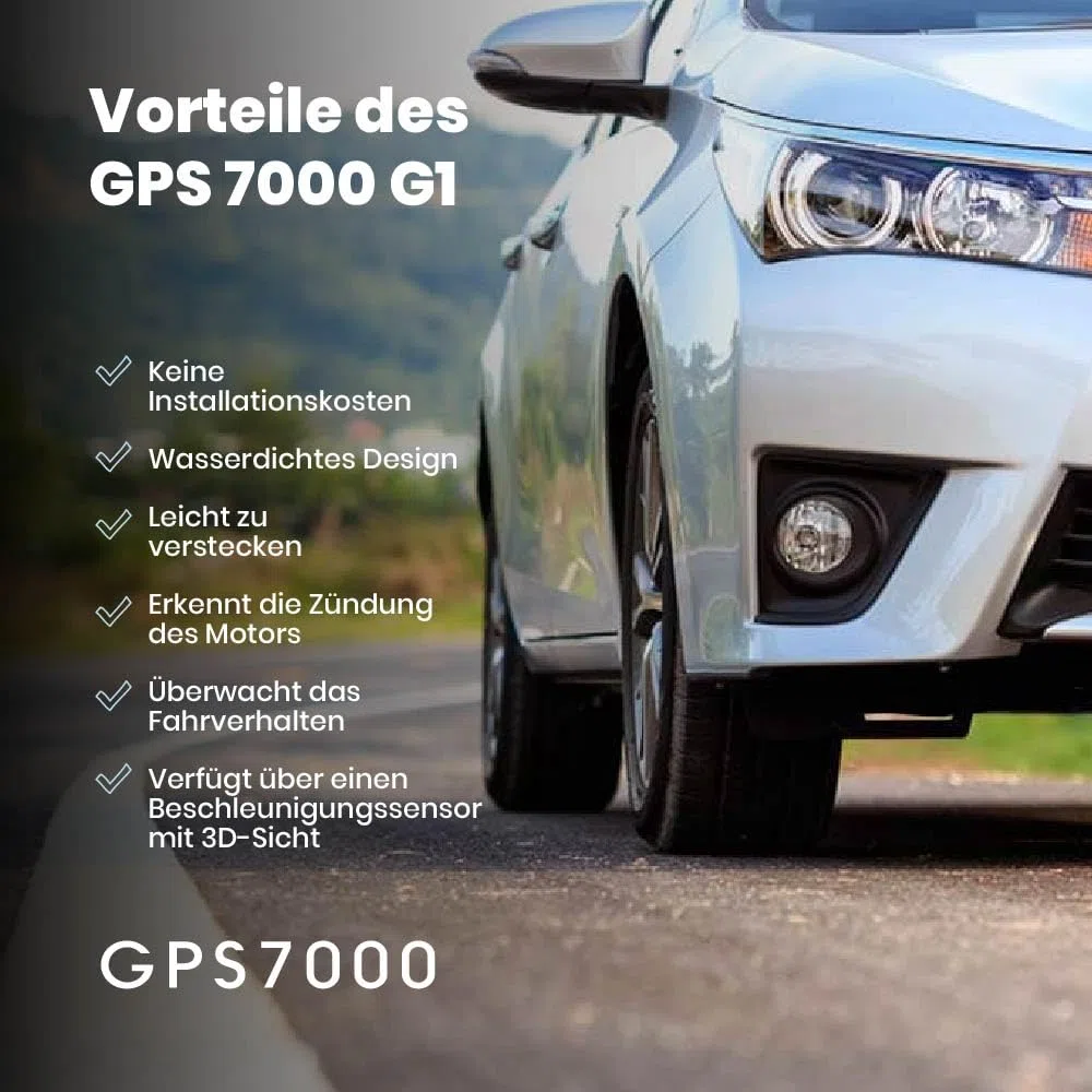 GPS7000 Versteckter 4G-GPS-Tracker mit 2-Draht-Anschluss für Pkw und LKW, Echtzeit-Ortung, 90-tägige Testphase inklusive, optionales Abonnement, Keine versteckten Gebühren