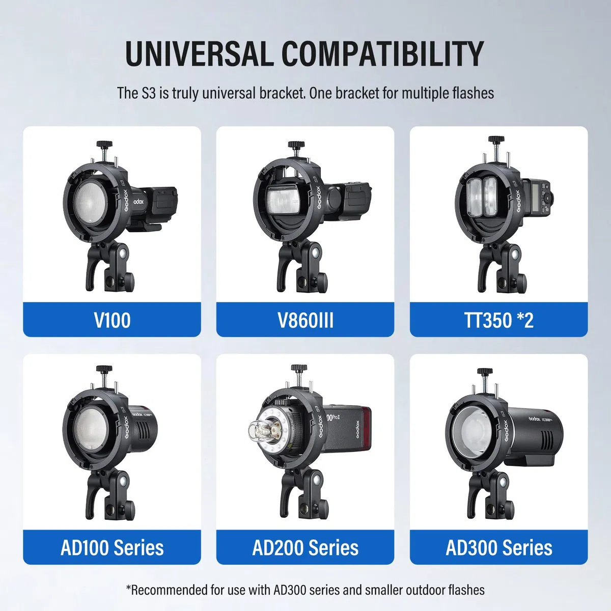 Godox S3 Speedlite Halterung, S Type Halterung für Blitz