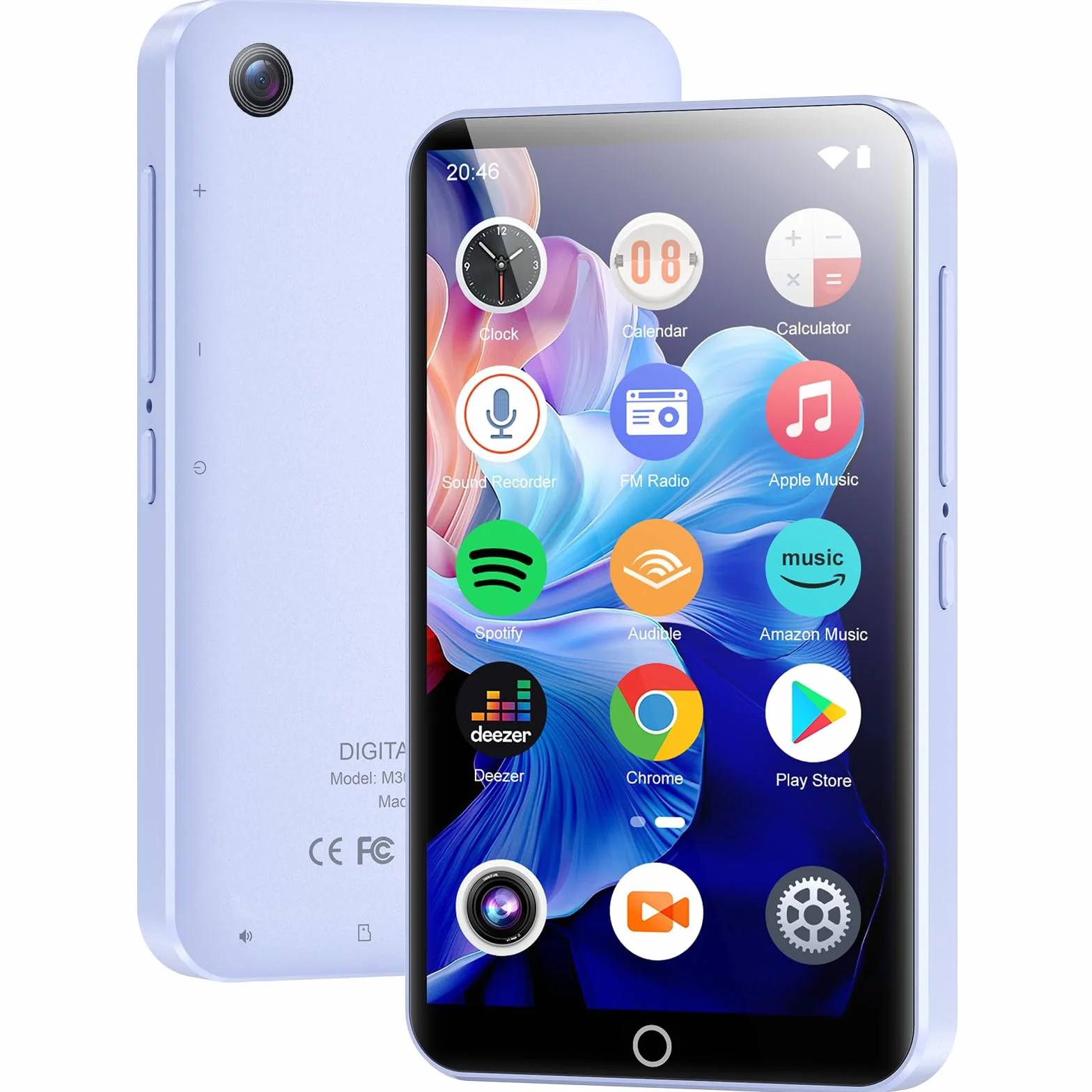 MP3 Player mit Bluetooth WiFi, 80GB MP3-Player mit Kamera, Android MP4 Player mit Spotify, Audible, Amazon Music, Deezer, 4.02" Touchscreen Kinder MP3 Player Musik Player mit Lautsprecher, FM Radio