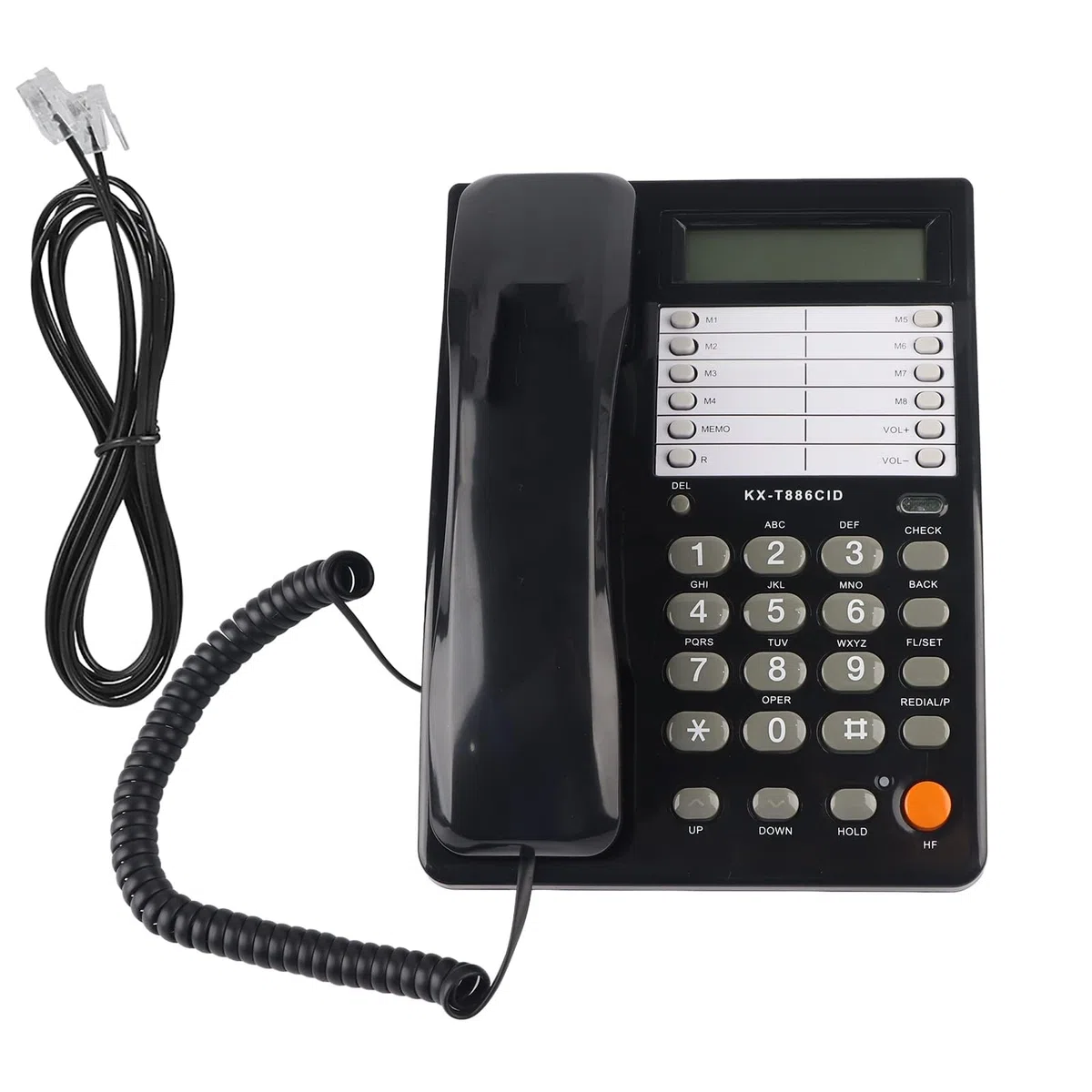 Schnurgebundenes Telefon mit Anrufbeantworter, Festnetztelefon Kaufen mit elastischem Kabel Wand Tischtelefon DTMF/FSK für Zuhause Hotel Büro
