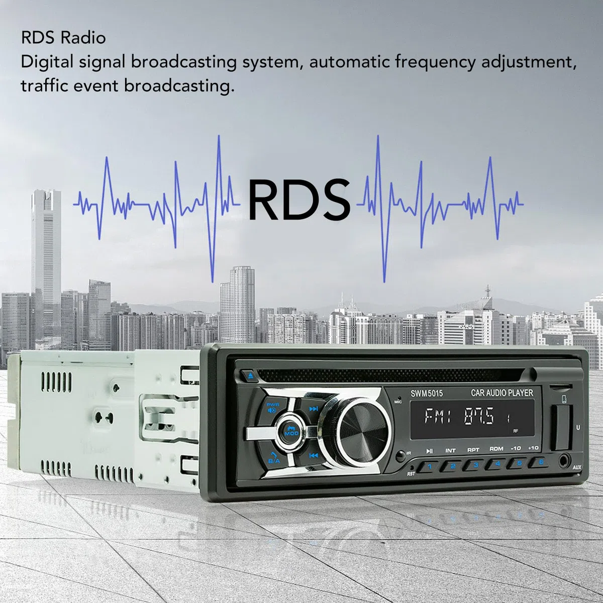 Bluetooth-CD-Autoradio mit USB-Anschluss, UKW-Radio, MP3-Player, Unterstützt CD-DVD-AUX-TF-Eingang, Single-Din-Autoradio, mit Fernbedienung