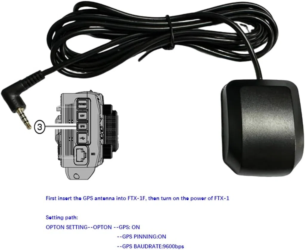 Externe GPS-Antenne für FTX-1F, FGPS-5 kompatibel, 2 m Verlängerungskabel