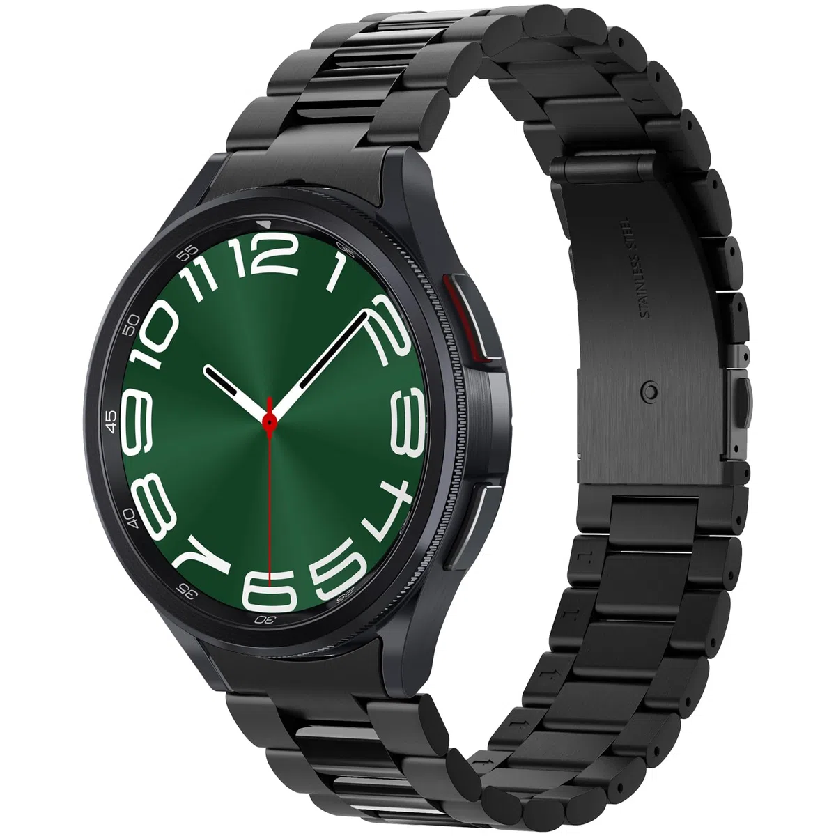 Spigen Modern Fit Metall 316L Armband Kompatibel mit Samsung Galaxy Watch 6 Classic 47mm (2023) Edelstahl - Schwarz