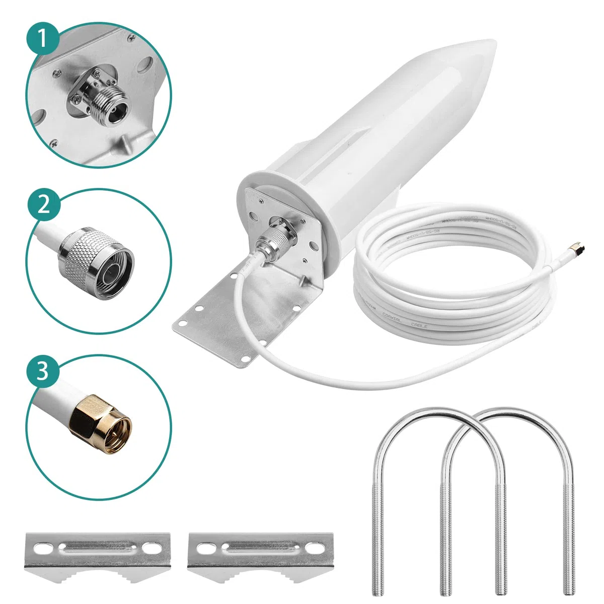 3G/4G/5G LTE Outdoor Omnidirektionales Upgrade High Gain SMA Antenne – kompatibel mit 4G/5G Router/Modem – wasserdicht für Router/mobilen Hotspot/Telefon
