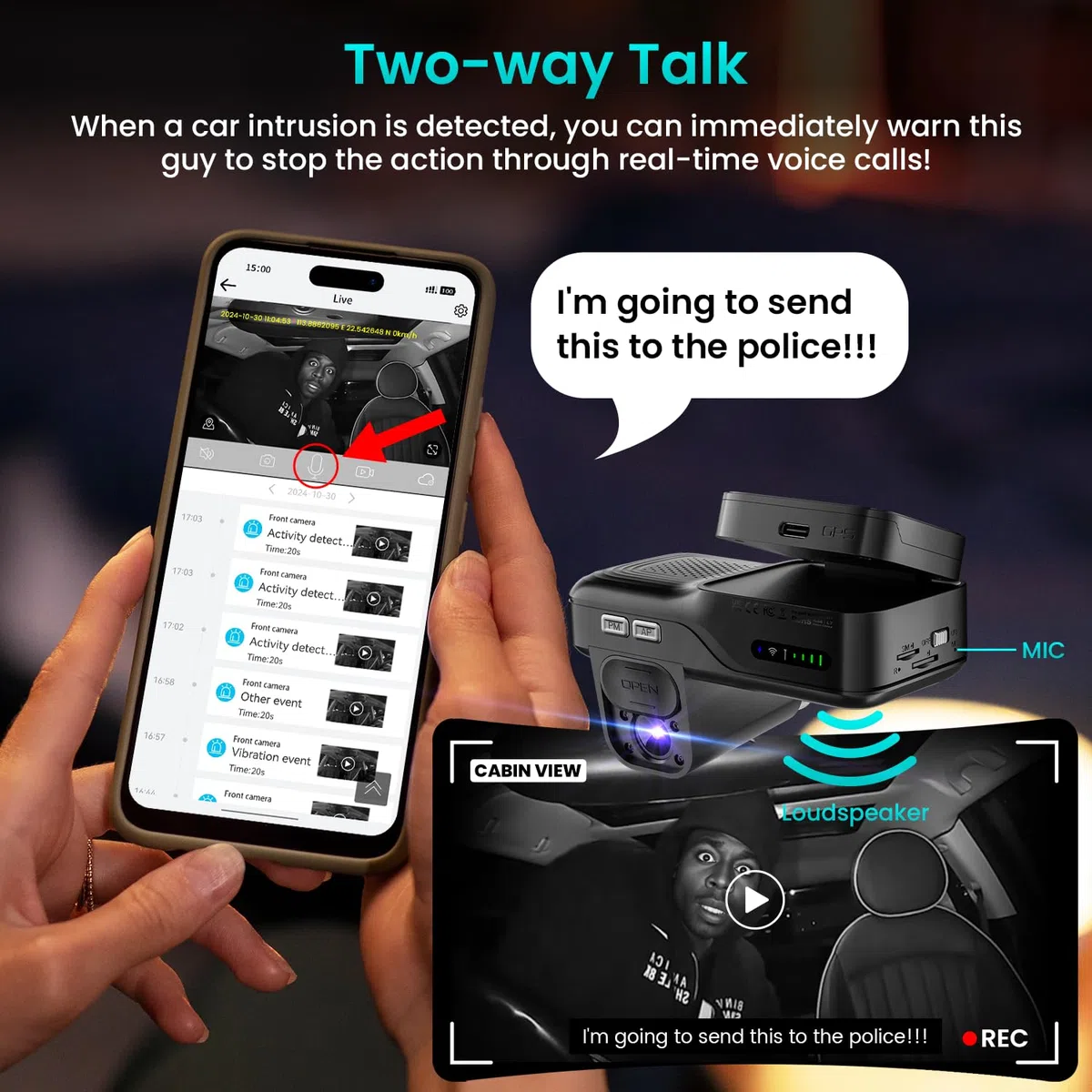 IIWEY L7 4G LTE Dash Cam Front and Inside| 24/7 Parking Monitoring | Real-Time Remote View | Smart Motion Alerts & Cloud Storage | Two-Way Audio, Privacy Mode (32G SD Card & SIM Card Included)