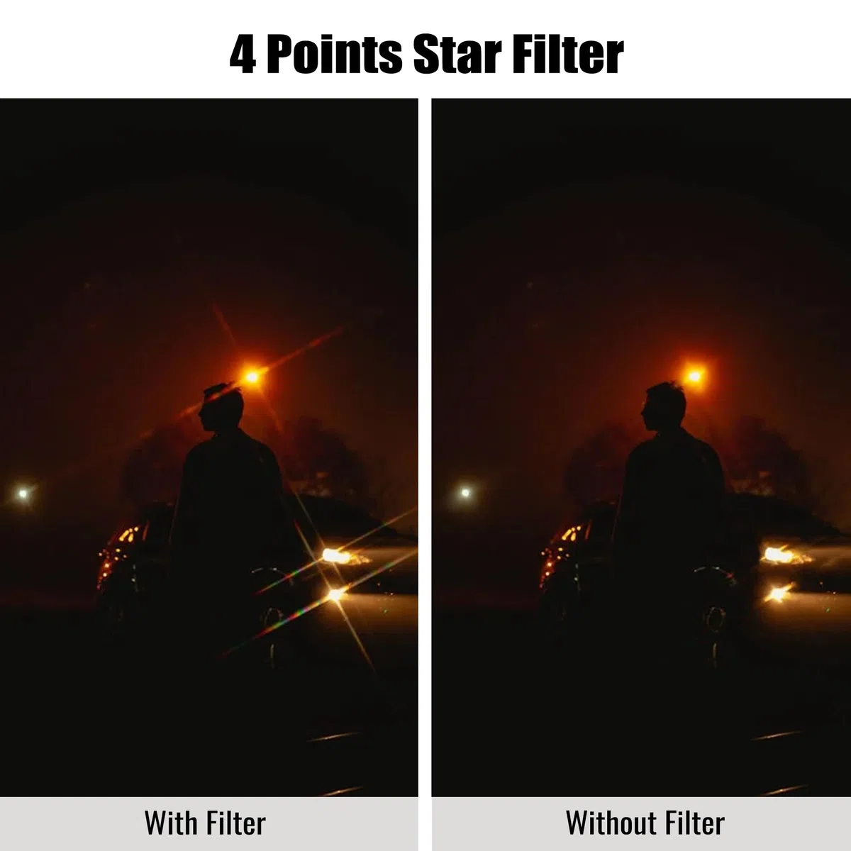 Walking Way Sternfilter 67mm Star Filterset 4 Punkte, 6 Punkte, 8 Punkte mit Filtertasche Sternenfilter Set Star Lens Filter 3 Pack Kamera Filter Stern Effektfilter Fotografie