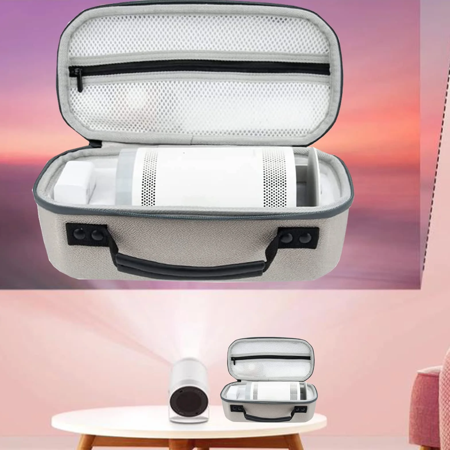 Hart Taschen & Gehäuse für Samsung 30”- 100” The Freestyle Schlau Tragbar Beamer,Tragen Reise-Aufbewahrungstasche für SP-LSP3BLAXZA Beamer Zubehör