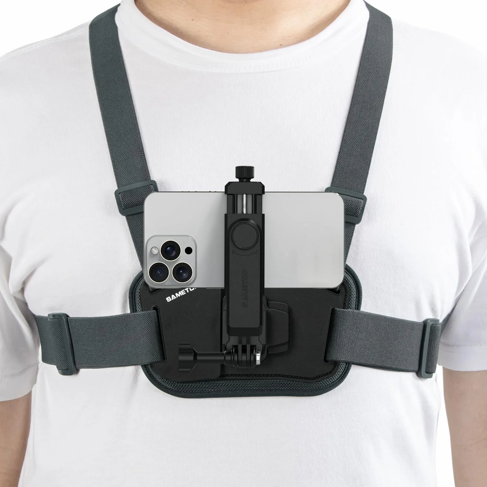 Handy Brusthalterung Brustgurt Handyhalterung Körper Halter Chest Mount Zubehör Kompatibel mit iPhone Samsung GoPro DJI Osmo und die Meisten Handys Action Kameras POV/VLOG