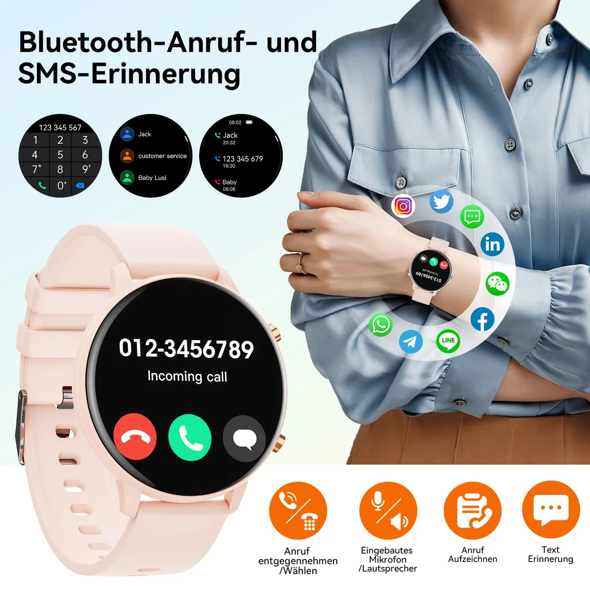 Hwagol Smartwatch Damen Herren, 1.39" Zoll Touchscreen Smart Watch mit Bluetooth Anrufe, Uhr Damen Herren mit 140+ Sportmodi SpO2 Pulsuhr Schlafmonitor Schrittzähler, Armbanduhr für iOS Android