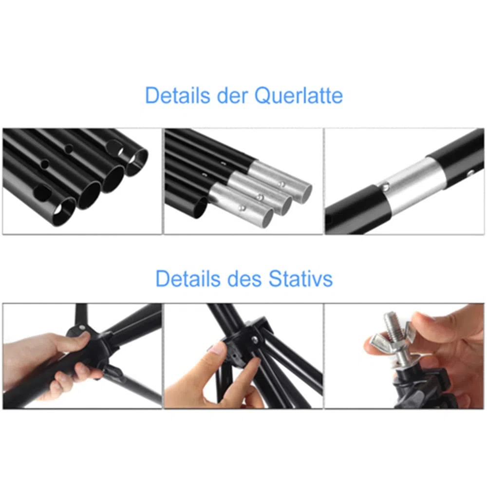 LEADZM Hintergrund Ständer Set 2 x 3m Verstellbarer Hintergrund Hintergrundständer Stützsystem Ständer mit Tragetasche für Porträt Produkt Videoaufnahmen und Partydekoration