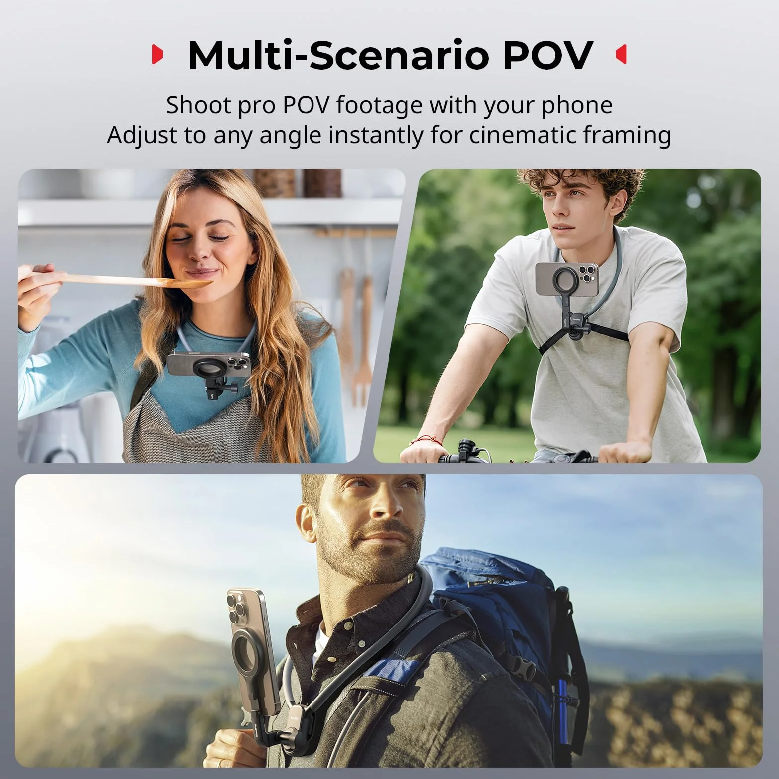 SMALLRIG Magnetische Halshalterung mit Brustgurt für Handy/Actionkamera,POV/Vlog Handyhalterung Brust für iPhone 17/16, für Android, Brusthalterung für GoPro, für DJI osmo/Action, für Insta360– 5127