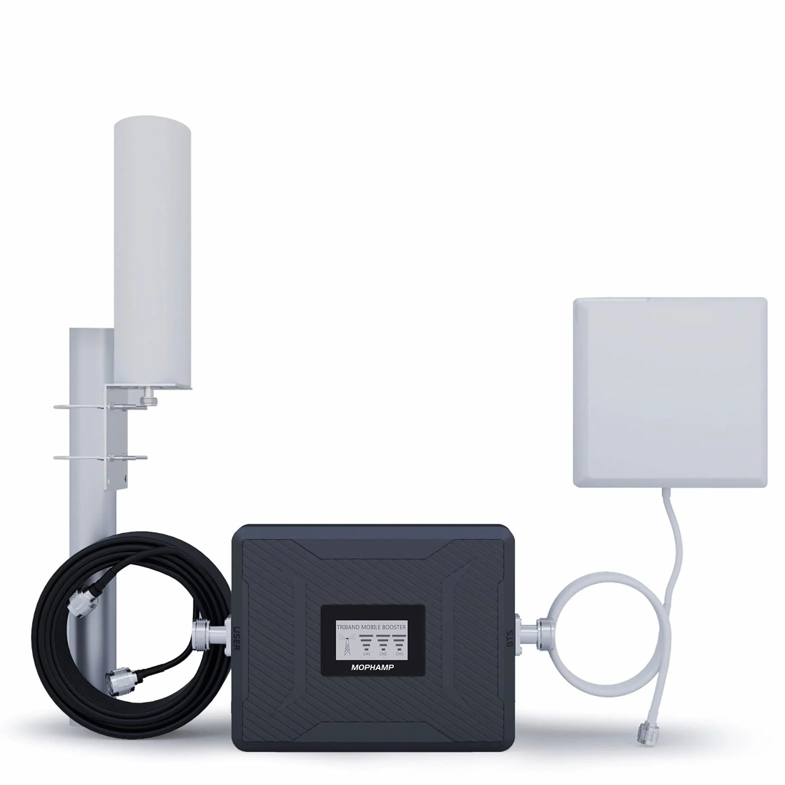 Handy Signalverstärker Mobil GSM 3G 4G LTE Triband 900/1800/2600MHz Band 8/3/7 Mobilfunkverstärker Kompatibel mit E-Plus, O2, T-Mobile, Vodafone