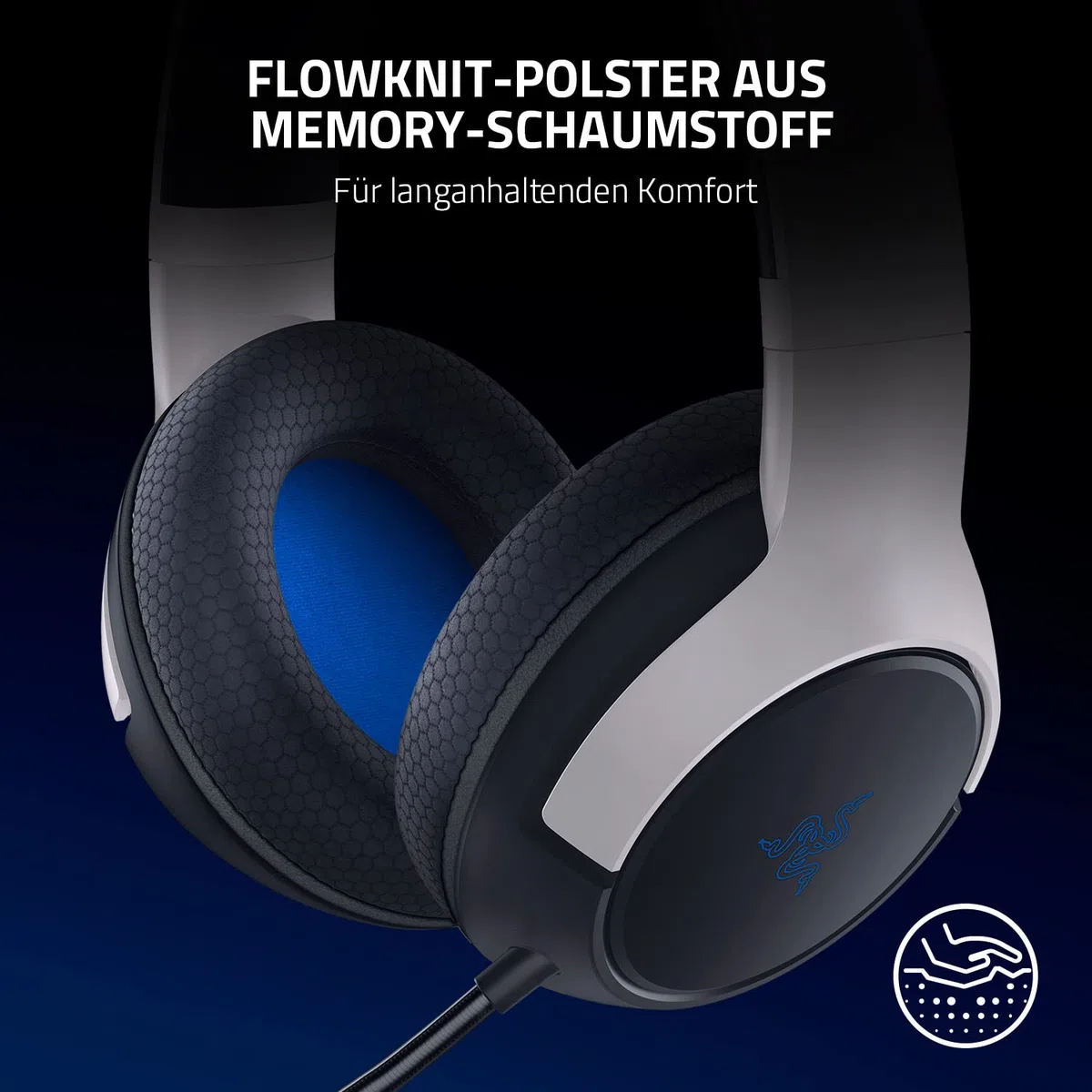 Razer Kaira für PlayStation - Kabelloses Dual-Headset für PS5 (Triforce Titanium 50-mm-Treiber, HyperClear Mikrofon mit Nierencharakteristik, SmartSwitch, FlowKnit Memory Foam) Schwarz-Weiß