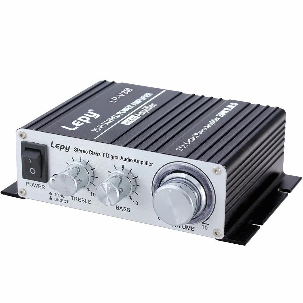 LEPY LP-V3S-Black Digitalverstärker 25 W x 2, Schwarz