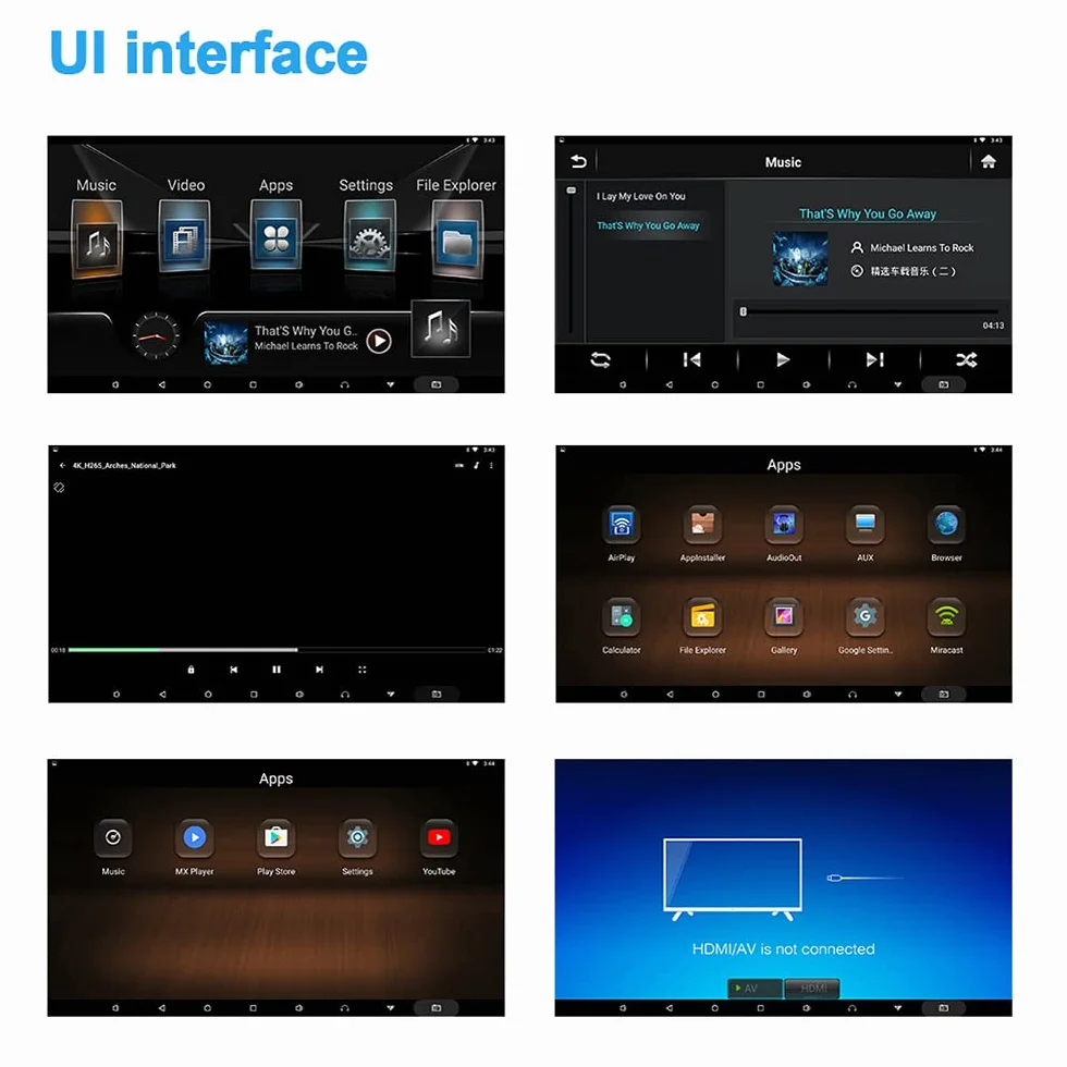 Auto-Kopfstütze WiFi-Videoplayer, Android 9.0 Auto-Rücksitz-TV-Monitore mit Montagehalterung, IPS-Touchscreen-Multimedia-Monitor, Auto-TV, 1080P HD-Video unterstützen, 10.1''