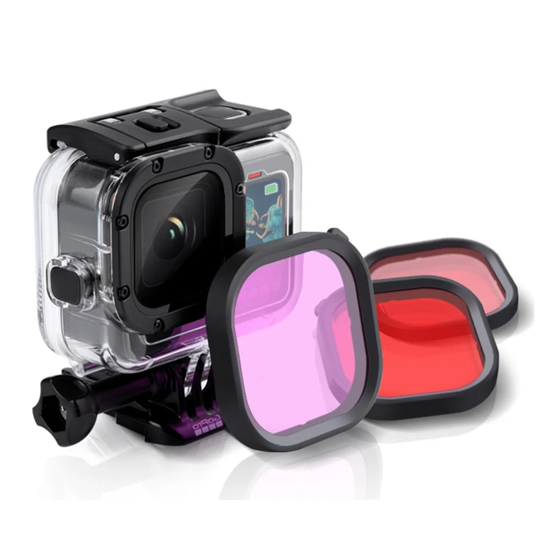 Filtern, 3 in 1 Schnorcheltauchen Unterwasser Rot/Pink/Lila Linsenfilter in Meerwasser & Süßwasser für wasserdichtes Kompatibel mit GoPro Hero 10, 9, 8