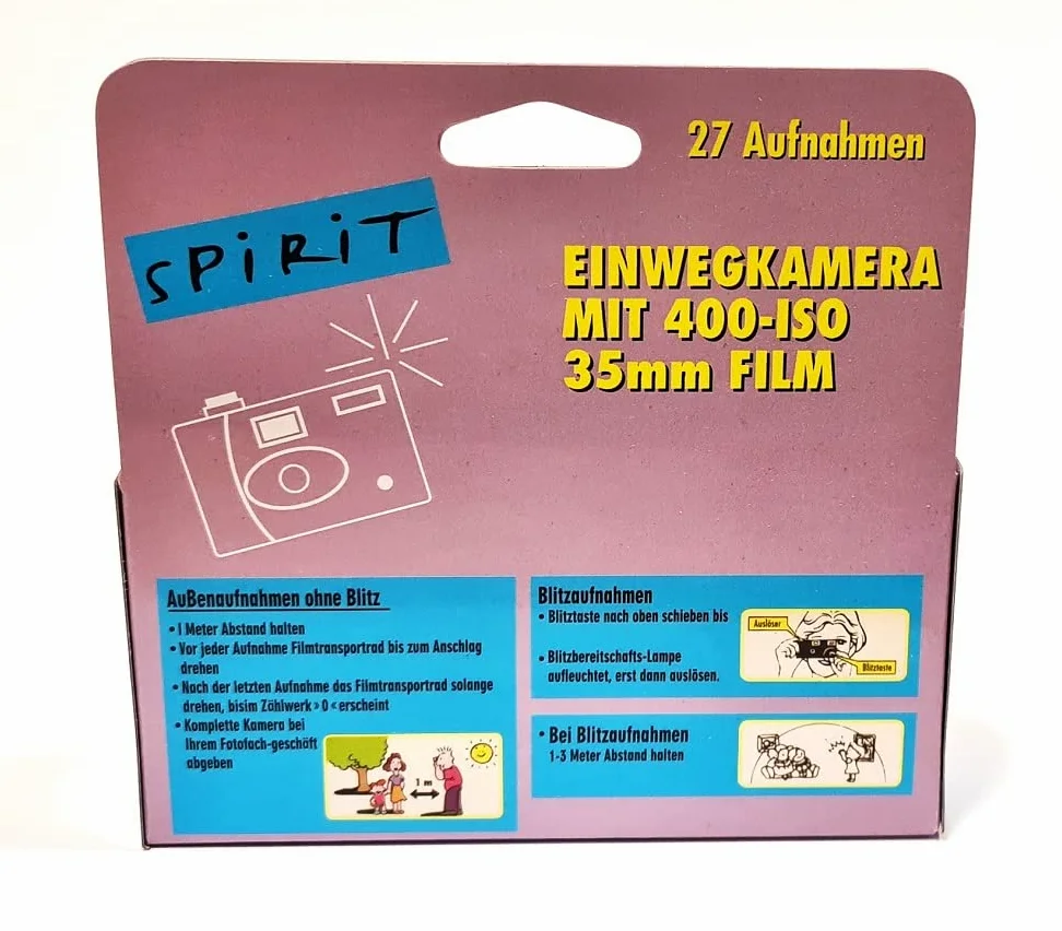 3X 1A Photo PORST Einwegkamera Spirit Gruen/blau (mit Blitz, Batterien, Film, je 27 Aufnahmen, 3er Pack)