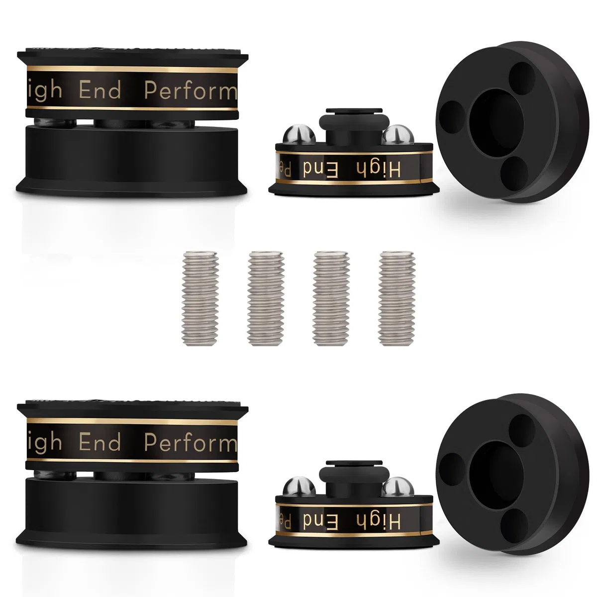 Lautsprecher Isolationsfüße 39mm*24mm High-End HiFi Lautsprecher Spikes Pads Isolationsfüße Subwoofer Spikes Audio Verstärkerfüße für Audio,Lautsprecher,Subwoofer,Heimkino(4 Stück,Schwarz)
