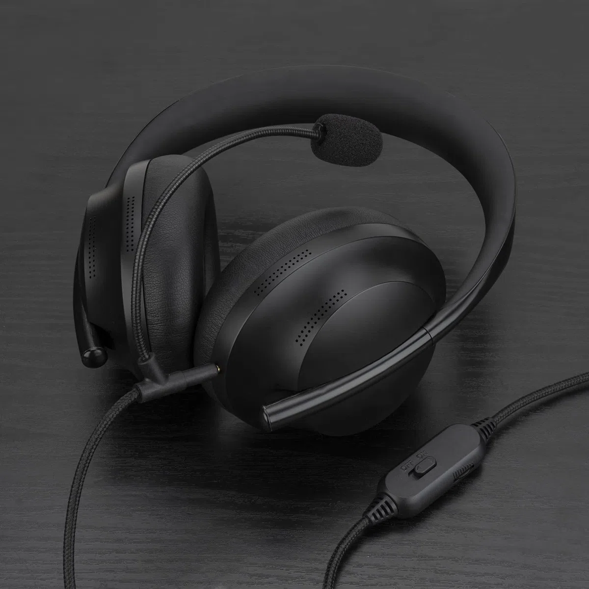 GEEKRIA Boom-Mikrofon-Kopfhörerkabel, kompatibel mit Bose QC Ultra II/SE/45, 700, 2,5-mm-Klinke, Nylon-Geflechts-Ersatzkabel mit Boom-Mikrofon für Gaming & Meetings (5,6 ft)