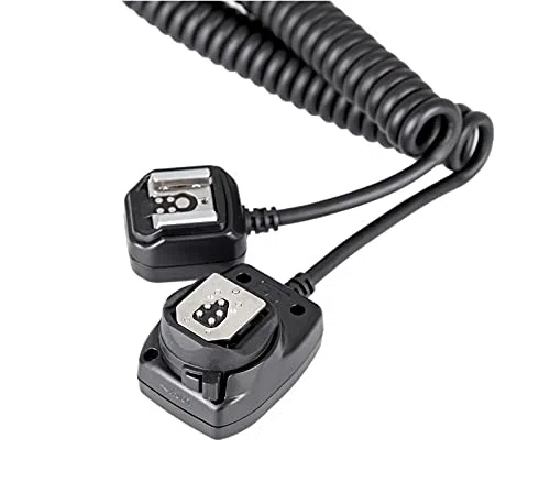 E-TTL I/II Blitzkabel OC-E3 Spiralkabel 0,6-1m Kompatibel mit Canon EOS Kameras & Blitzgeräte mit Mittenkontakt