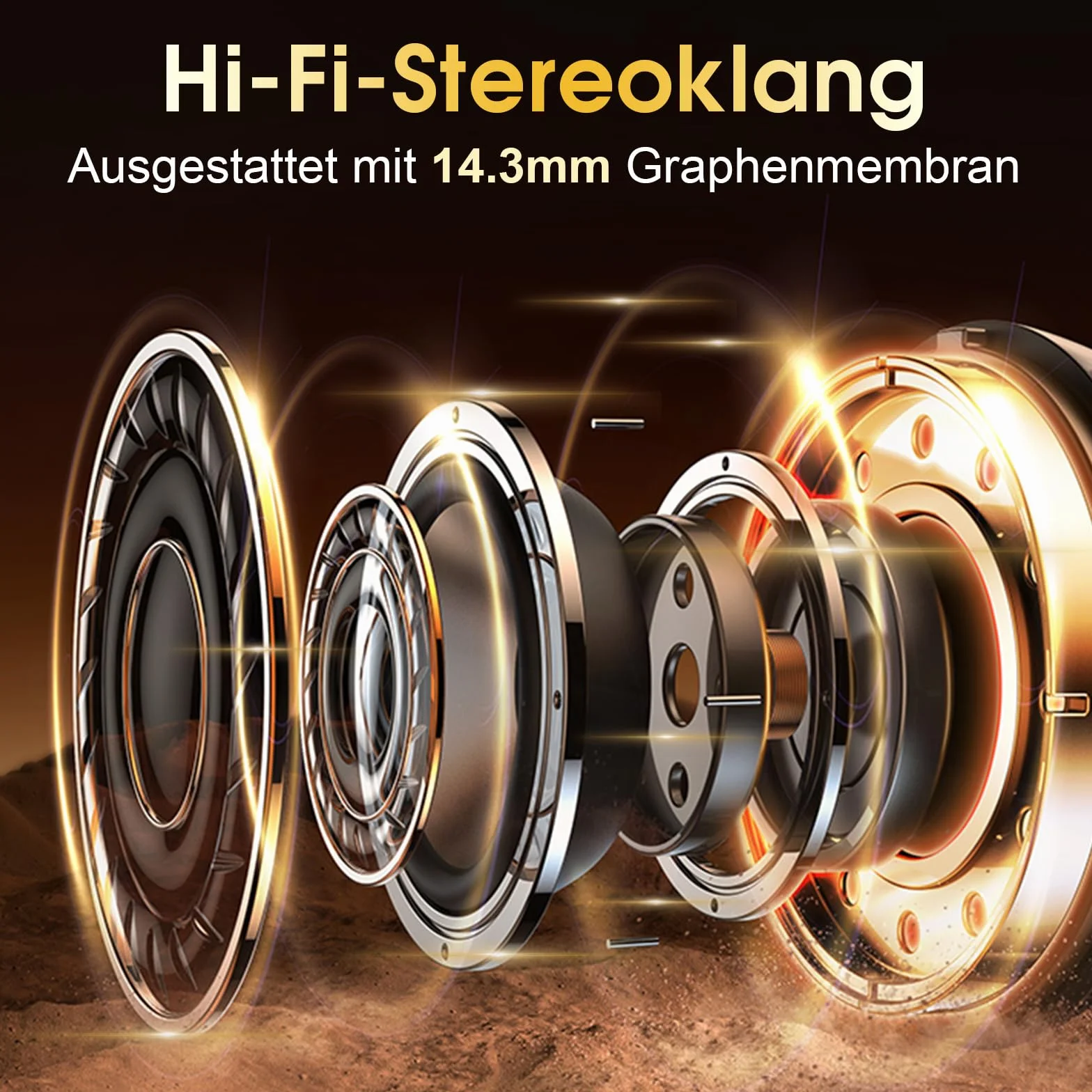 Aptkdoe In Ear Kopfhörer Kabellos Sport, Bluetooth 5.4 Kopfhörer mit ENC Mic, 75 Std Spielzeit, Anpassung über die App, Hi-Fi Stereo, IP7 Wasserdicht Ohrhörer LED Anzeige mit Ohrhaken für Joggen/Gym