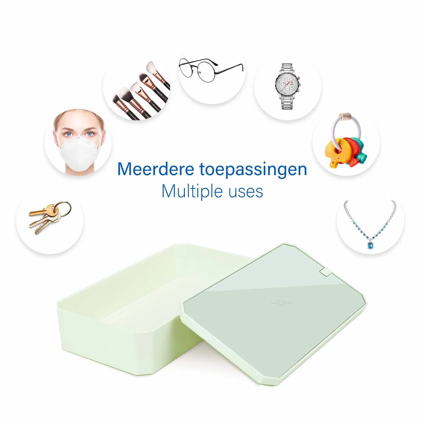 LEICKE UV Handy Sterilisator box | Überbrückungshilfe III möglich | tragbares UV Smartphone Desinfektionsmittel mit Wireless Charge | Ideal für Masken, Handschuhe, Brillen, Schlüssel, Schmuck usw.