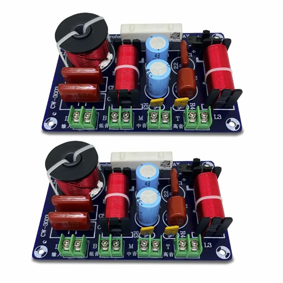 2PCS 3-Wege 250W 850/5200Hz Frequenzteiler DIY Lautsprecher Filterschaltung Höhen Mittlerer HiFi Stereo Audio Crossover Langlebig