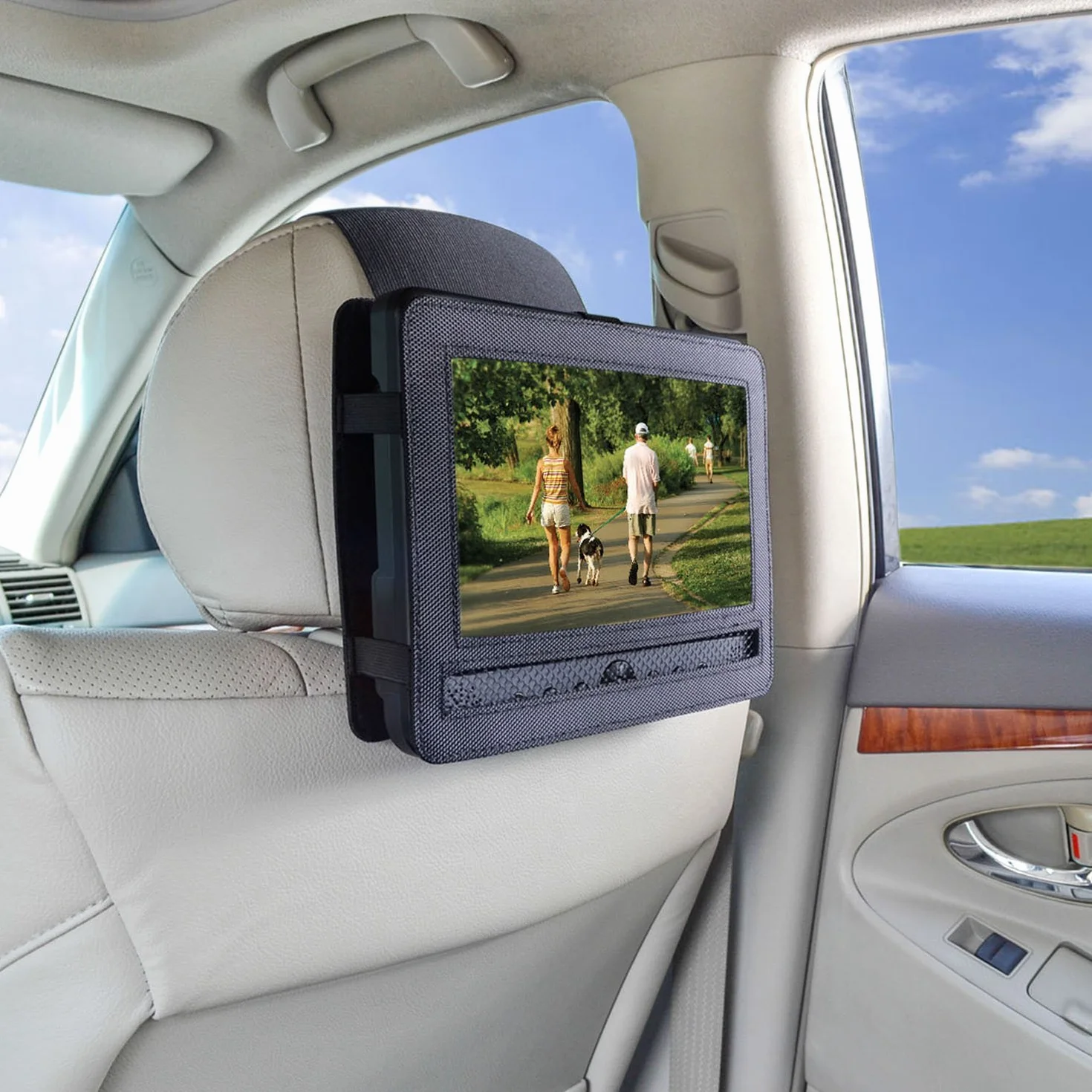 Auto Kopfstützenhalterung für 9 Zoll DVD-Player mit Neigungs- und Schwenkfunktion Kfz Halterung Kopfstütze - von TFY