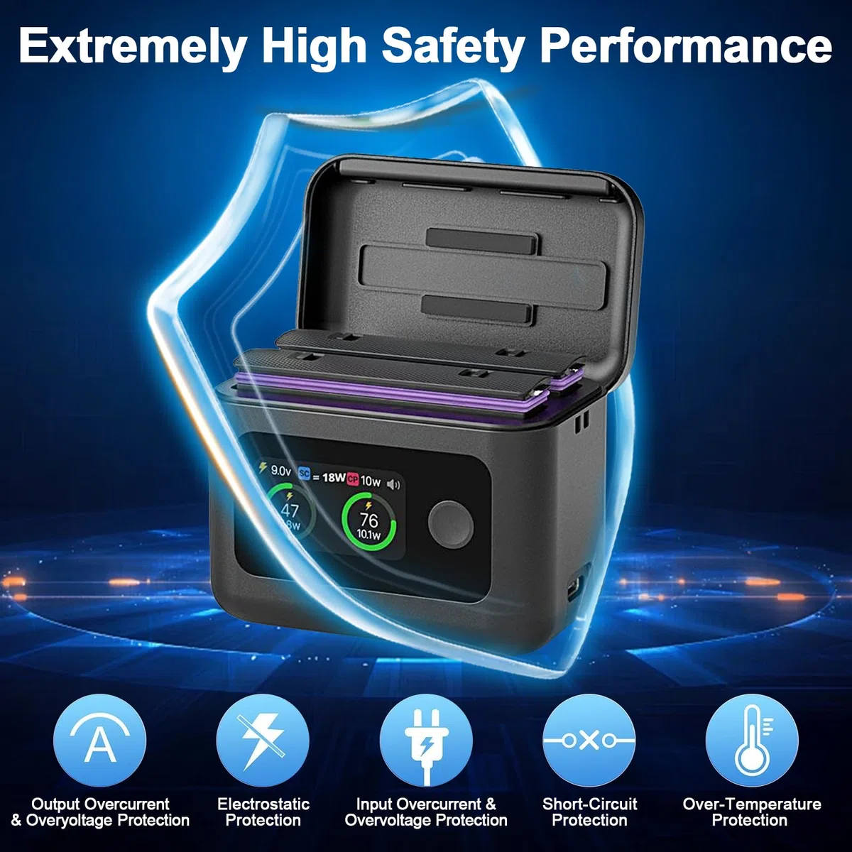 2PCS 360 X5 Akku 2800 mAh mit 2 Steckplatz USB Schnellladung Ladegerät Case Zubehör, LCD Display, Zeigt den Batterie SOC Kompatibel mit Insta 360 X5 Kamera (Insta 360 X5)