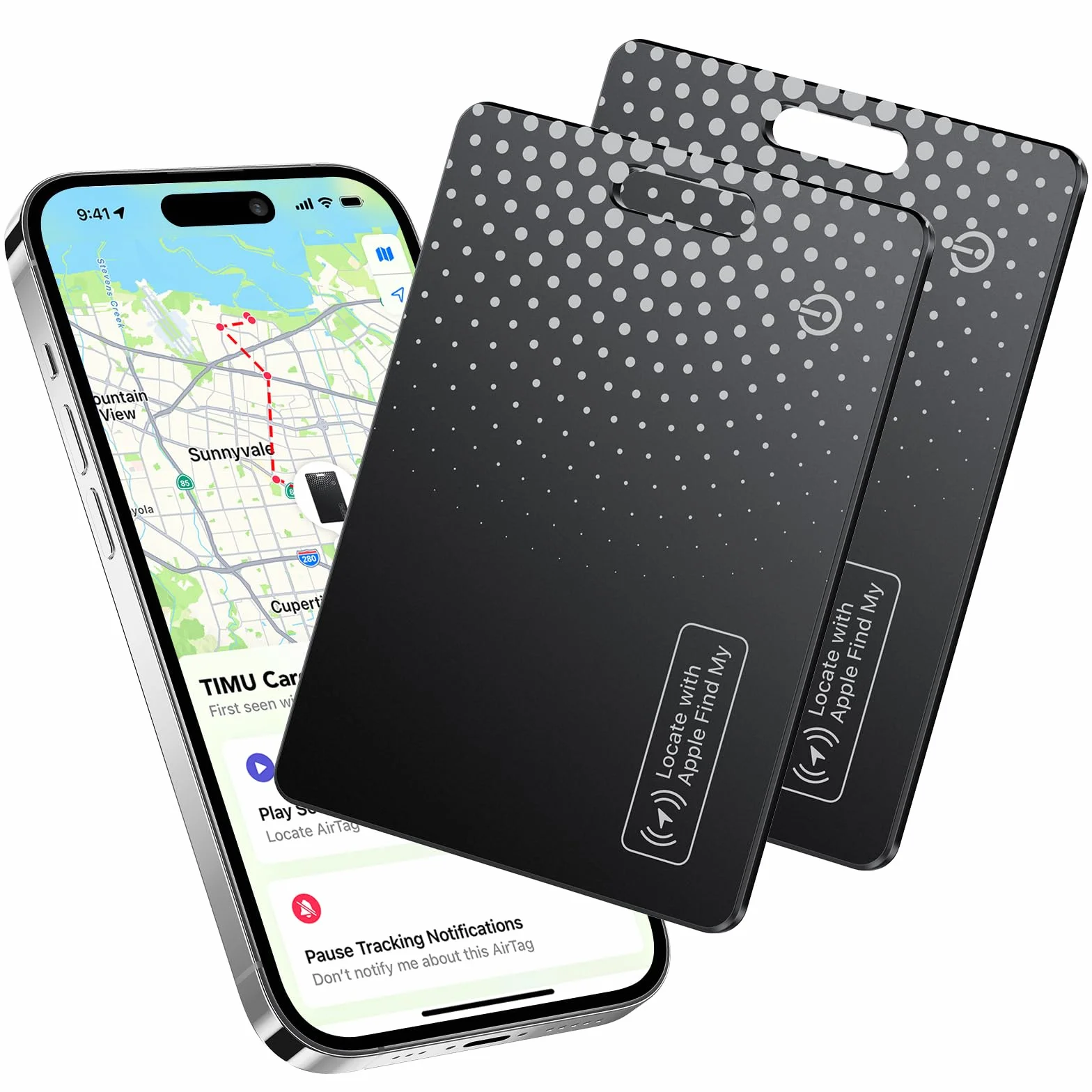TIMU Air Smart Tag Card Funktioniert mit Apple Find My, Wiederaufladbarer Wallet Tracker (Nur iOS), Dünne Geldbörsen Tracker Karte IP68 Wasserdicht, Tag Karte für Reisekoffer/Geldbeutel/Koffer