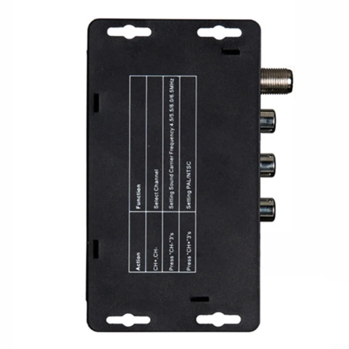 RF Modulator M60 AV zu RF Konverter für PAL NTSC TV Formate 471,25–885,25MHz UHF Ausgang 75Ω USB Stromversorgung Schwarz
