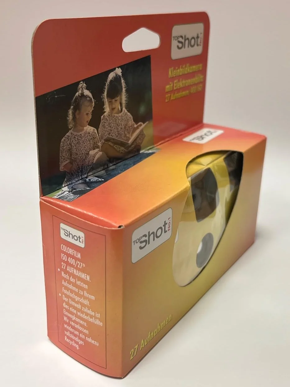 3X 1A Photo PORST Einwegkamera/Hochzeitskamera/Partykamera Edition Topshot in rot/orange (27 Fotos, mit Blitz und Batterien, 3er Pack)