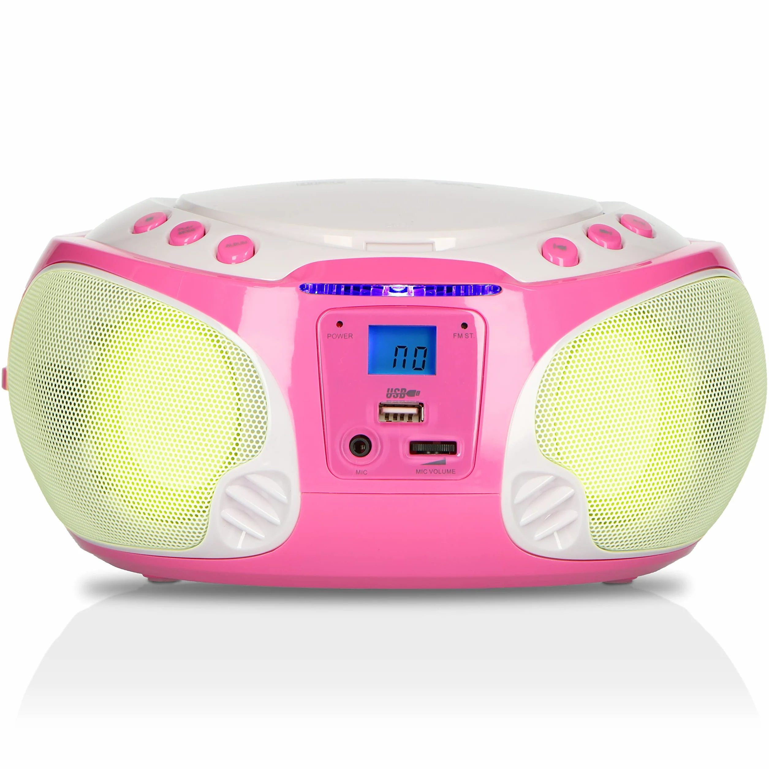 Lenco SCD-650 - tragbares CD-Radio - Kinder-Boombox - USB & Mikrofon - 6 Watt Boombox - USB Playback - AUX - FM Radio - Rosa | SCD-650 - CD Spieler - tragbares CD-Radio - Kinder-Boombox - USB & Mikrofon - 6 Watt - USB Playback