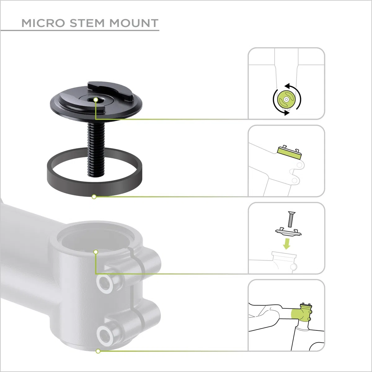 SP CONNECT Micro Stem Mount Pro Clamp | SPC+ | Handy Halterung für den fahrradlenker | Smartphone Halterung Fahrrad | handyhalter