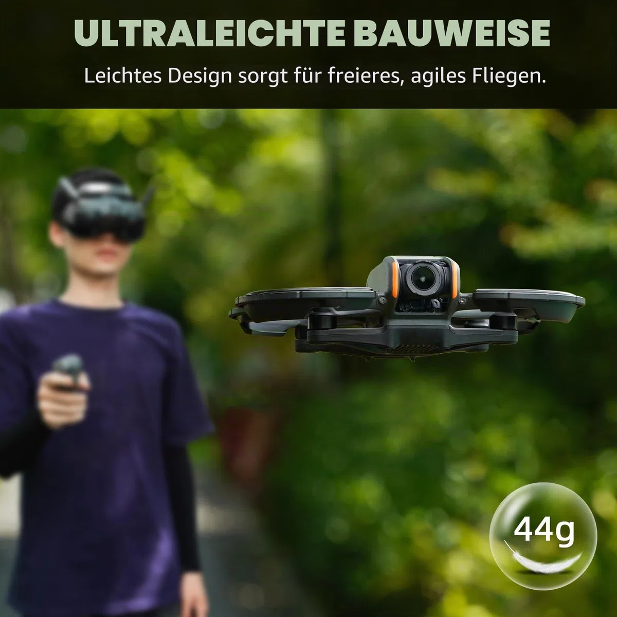BRDRC Avatar 2 Propellerschutz für DJI Avata 2, Bumper Guard Schutzhülle Protective Bumper Anti-Collision Shockproof Prop Protector für DJI Avata 2 Fly More Combo Drohne Zubehör - Orange