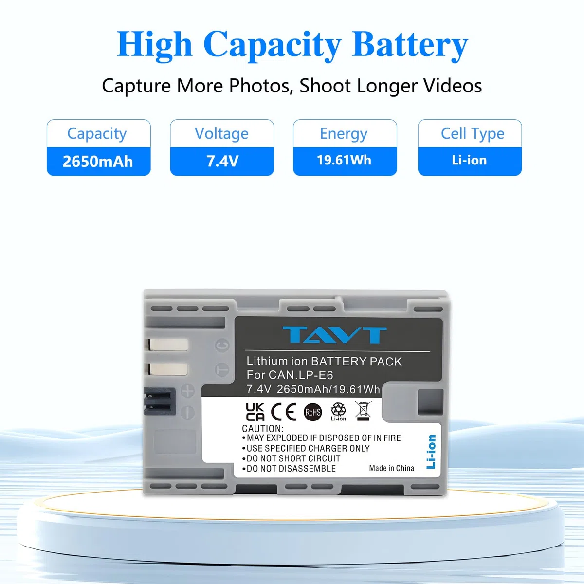 2-Pack 2650mAh LP-E6N LP-E6 LP-E6NH Akku und Ladegerät für Canon EOS R7, R6, R5, R, 6D Mark II, 5D Mark IV, 5D Mark III, 5DS, 5DS R, 5D Mark II, 80D, 90D, 6D, 7D, 7D Mark II