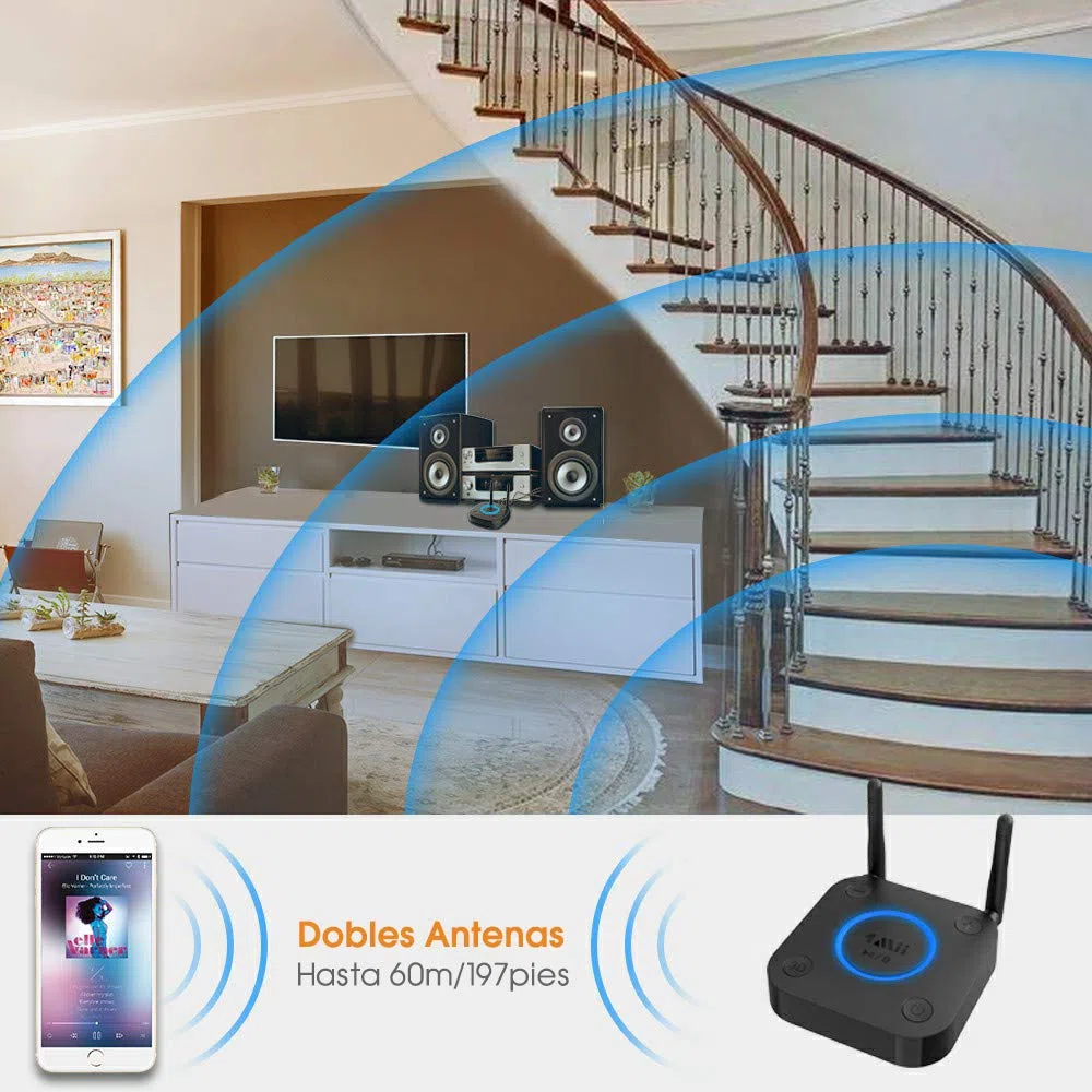 1Mii Aux Bluetooth Adapter, aptX Low Latency Bluetooth empfänger Audio, Bluetooth 5.0 Receiver mit Optical RCA AUX 3.5mm Koaxial für Home Stereoanlage…