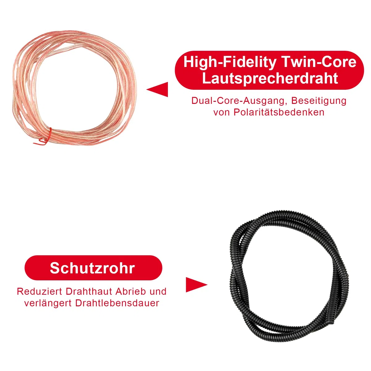 Subwoofer Kabel Set, 4GA 5M Verstärker Kabel Set, Car Audio Wire, Endstufen Anschluss, Auto Subwoofer Kabel