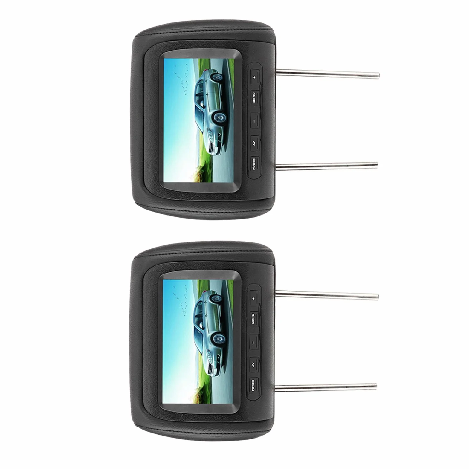 2 Stück 7 Zoll Kabellose Steuerung, Verstellbare Kopfstütze, LCD-Videomonitor, MP5-Display, Schwarz für Universal-Autos