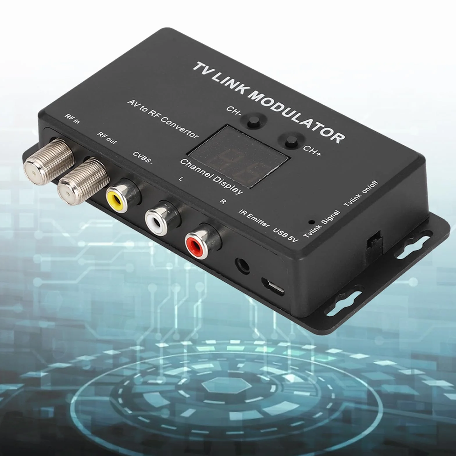 TM70 UHF-TV-LINK-Modulator: HF-Modulatoren mit AV-zu-HF-Konverter, IR-Extender & Kanalanzeige - Einfache Installation für perfektes Fernsehvergnügen