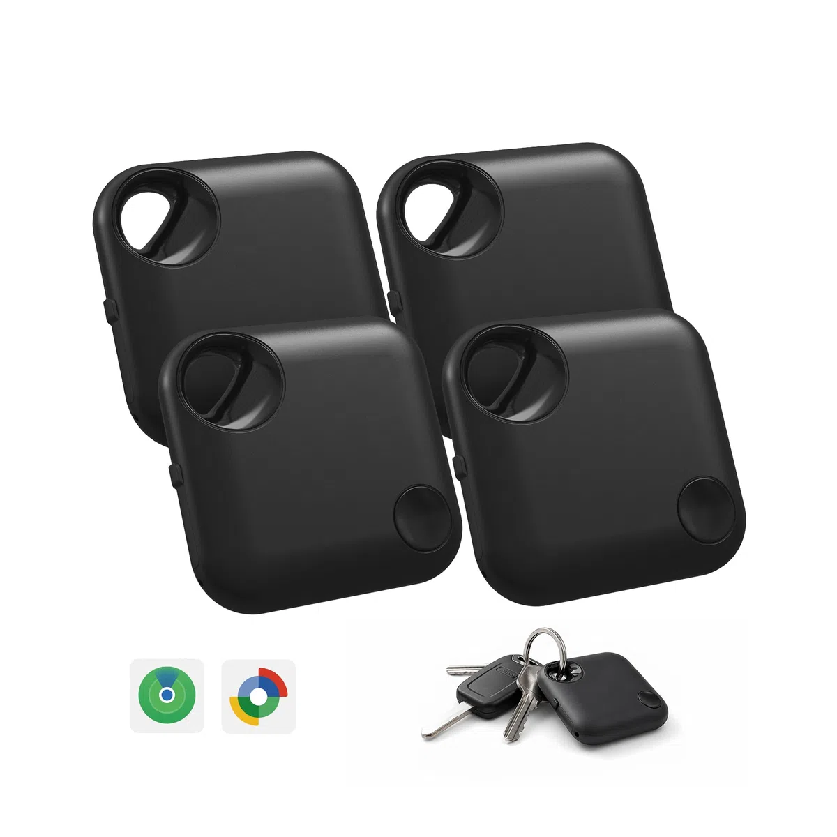 Schlüsselfinder Air Tracker für iOS & Android, Koffer Tracker Dual System Schlüsselfinder kompatibel mit Apple „Wo ist?“ & Google Find Hub, ohne ABO,Smart Tag Wiederaufladbarer Tracker 4pcs