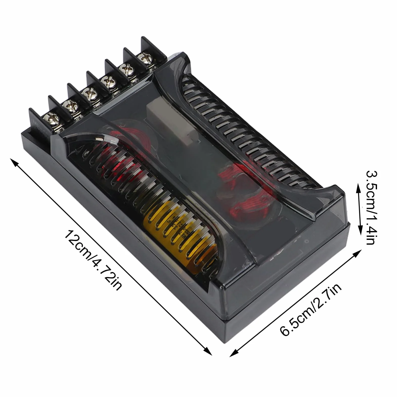 CHICIRIS 2Pcs 2 Way Car Audio Crossover Überstromschutz Universal Wärmeableitung Lautsprecher Frequenzteiler