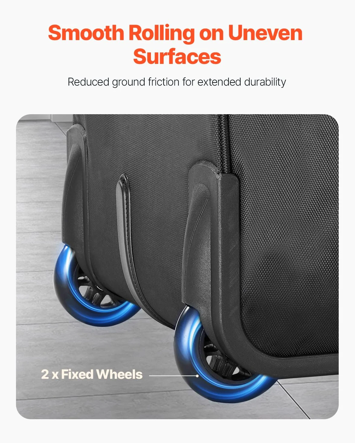 VEVOR Laptop Trolley, passend für Laptops bis zu 17,3 Zoll (44 cm), Aktenkoffer, Notebooktasche mit Rollen und Teleskopgriff, Laptoptasche für Arbeit, Reisen, Büro, 450x210x370 mm (Schwarz)