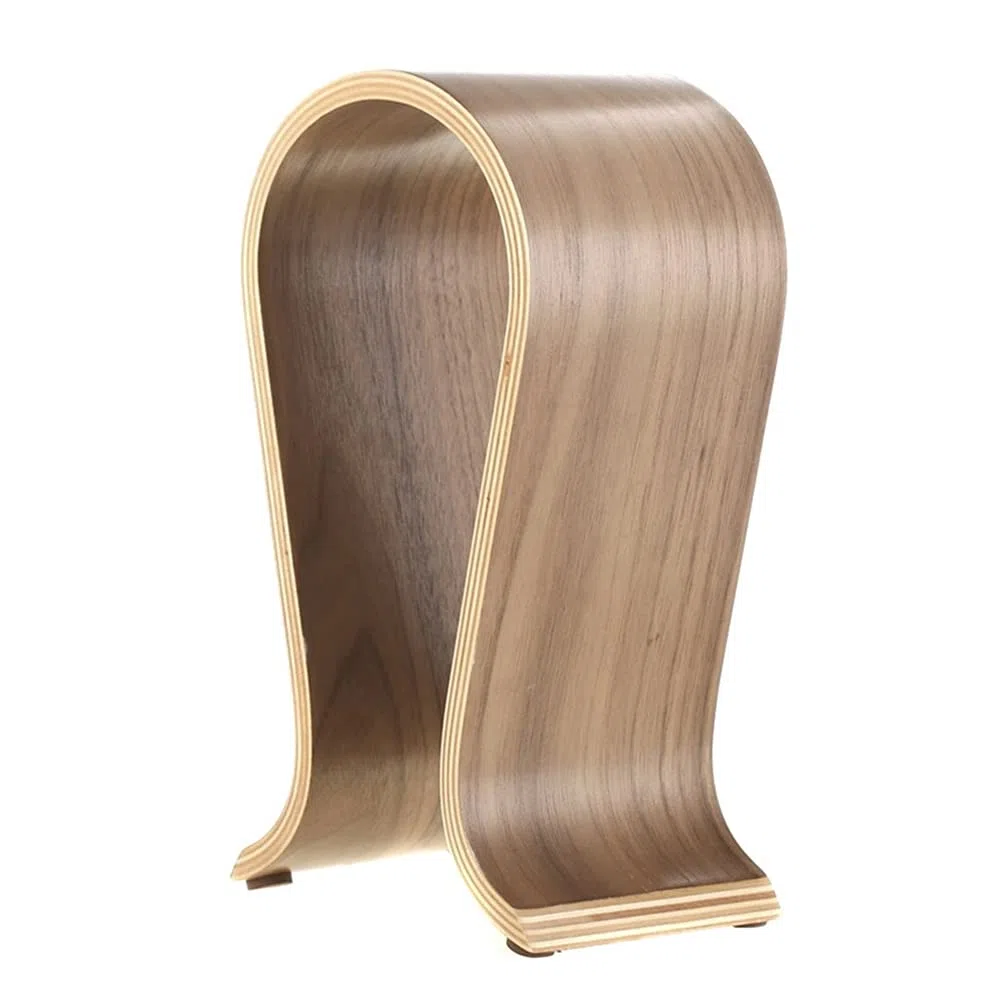 Kopfhörerhalter Holz, Kopfhörer Ständer, Kopfhörer Halter, U Form, Walnussholz, Universal, Umweltfreundlich, Dauerhaft, rutschfest, für Zuhause, Büro, Studie (Braun)