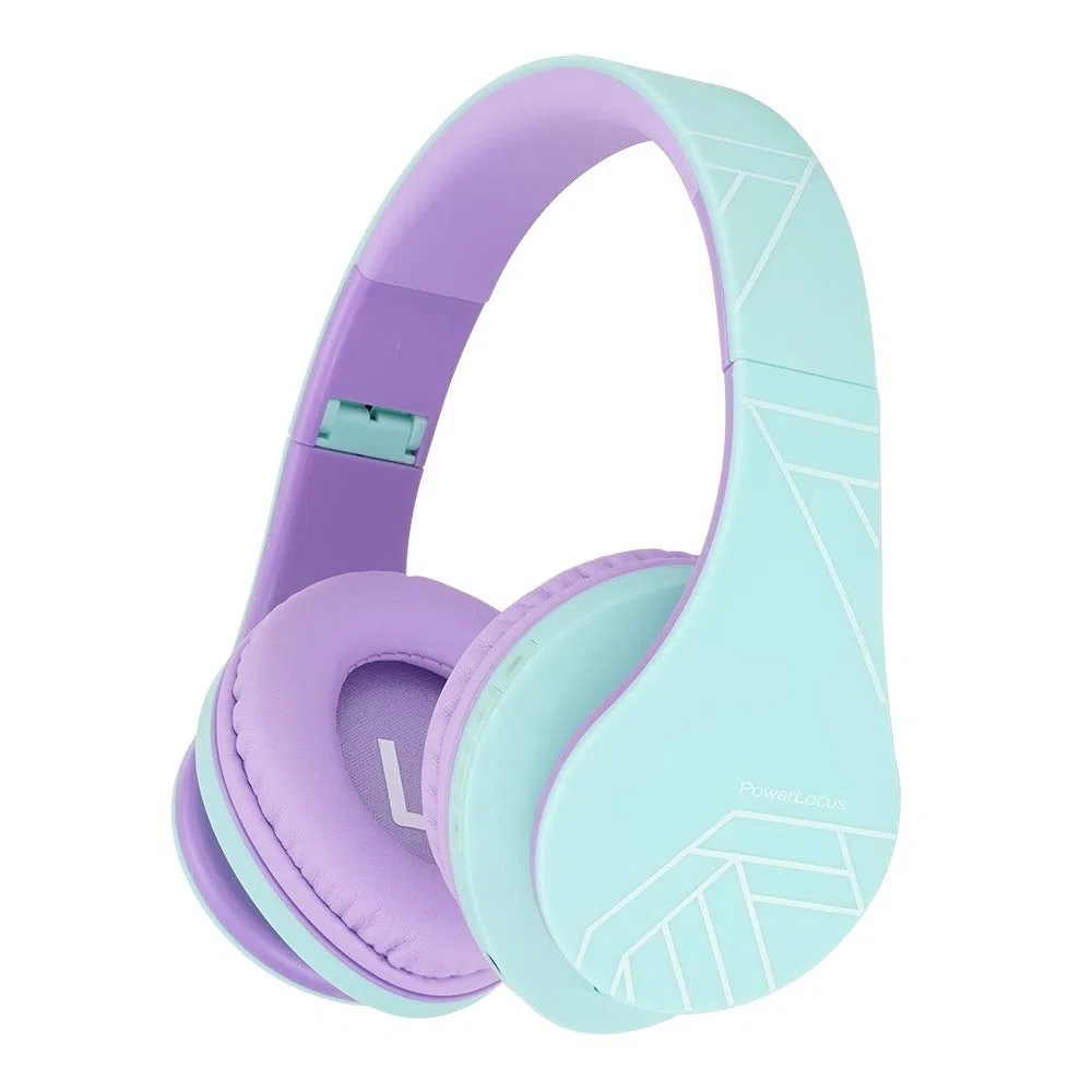 Kinder Kopfhörer, PowerLocus KinderKopfhörer Bluetooth mit 85dB Lautstärkebegrenzung, Faltbar mit Tragetasche, Kopfhörer Over Ear Kabellose und Kabel mit Mikrofon, Micro-SD-Modus für Handy, PC, Tablet